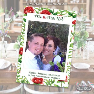 Rustic Wedding - Red Flowers Photo Prop - Wedding Photo Prop - Bridal Shower Photo Prop - Instagram Frame Prop - Instagram Photo Prop