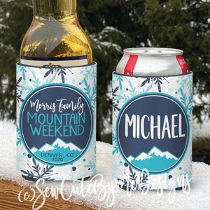 Personalized Up to Snow Good Can Koozies or Coolies
