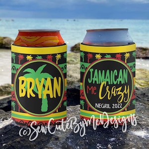 Family Beach Vacation can bottle coolers. Personalized. Jamaican Me Crazy. Jamaica Vacation