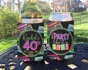 90s Retro Birthday Party Can Cooler: Personalized Party Favors