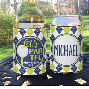 Golf Themed insulated can/bottle coolers - Let&#39;s Partee Coolies - Bachelor Party - Birthday Party Coolies
