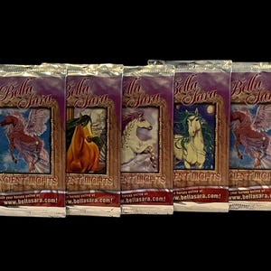 Paquet non ouvert de cartes à collectionner Bella Sara Ancient Lights (7 cartes/paquet) - LOT DE 5