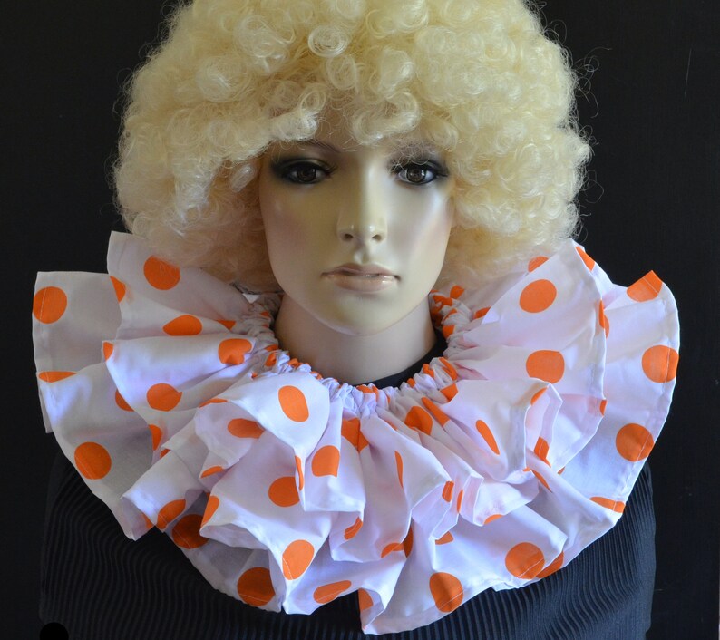 Polka Dot Clown Collar: Orange Spotted Circus Ruff - Etsy
