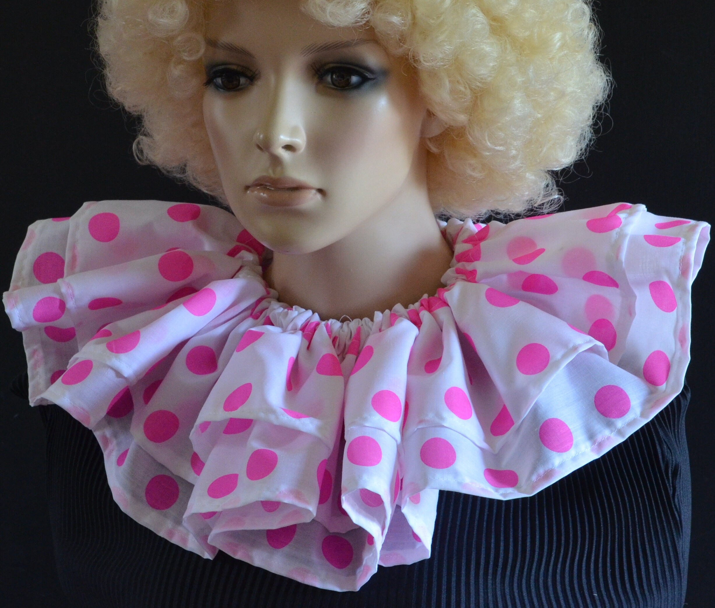 Polka Dot Clown Collar: Pink Spotted Fancy Dress Ruff - Etsy