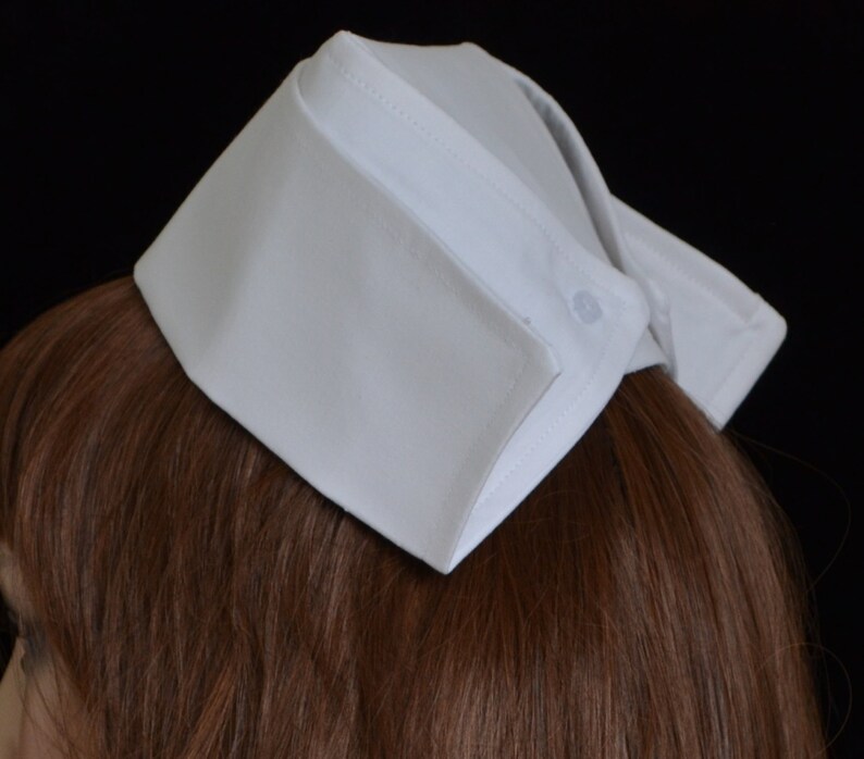 Vintage style FABRIC NURSE'S HAT white nurse cap with Etsy