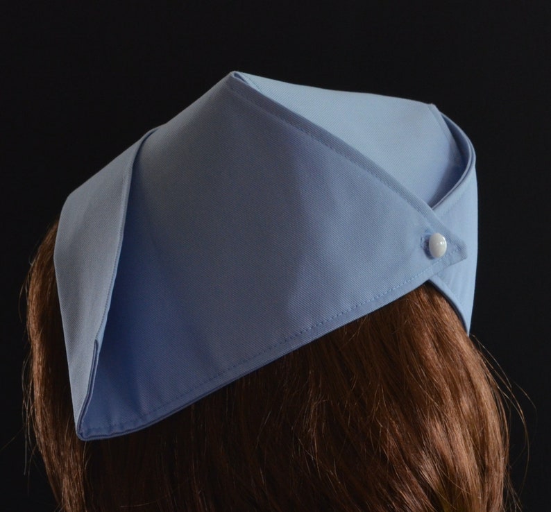 Light Blue Vintage Style FABRIC NURSE HAT Nurse Cap With Etsy