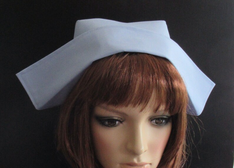 Light Blue Vintage Style FABRIC NURSE HAT Nurse Cap With Etsy