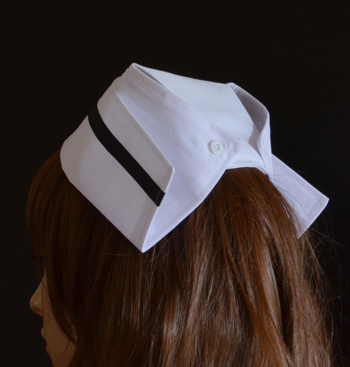 Vintage style FABRIC NURSE'S HAT white nurse cap with Etsy