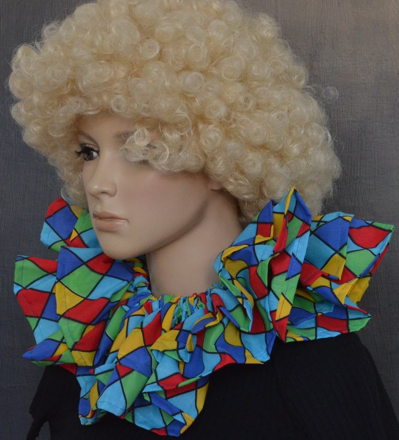 Harlequin Clown Ruff: Multi-color Jester Collar, Fancy Dress Costume - Etsy