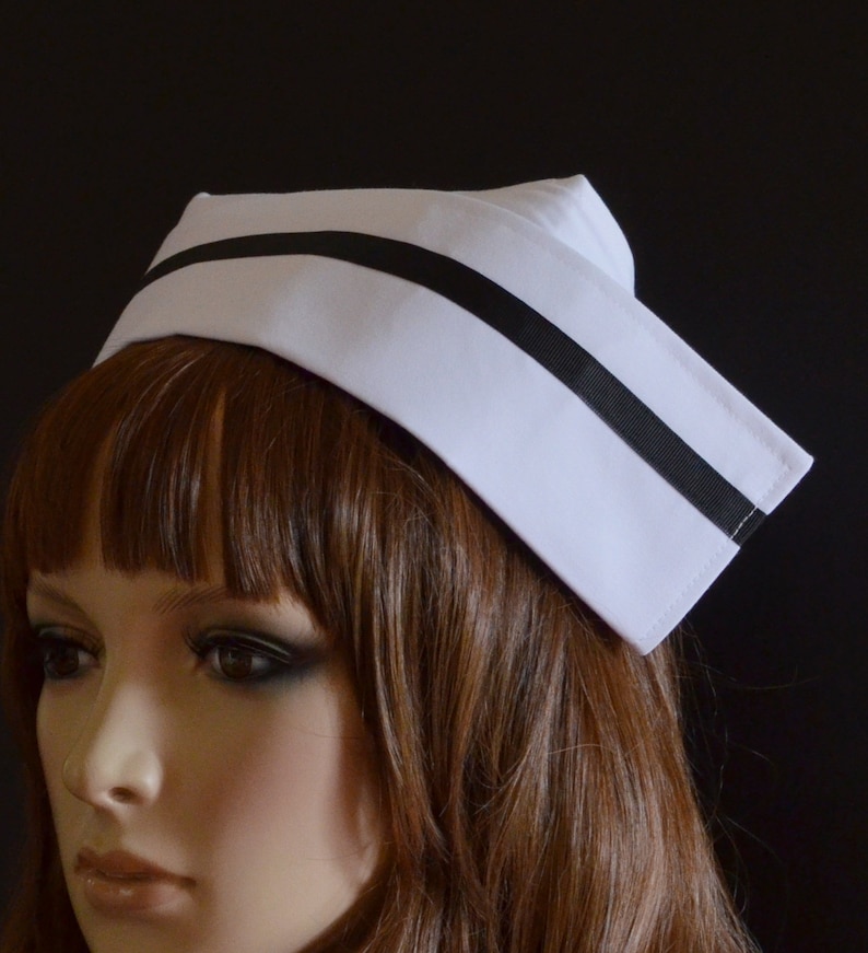 Vintage style FABRIC NURSE'S HAT white nurse cap with Etsy