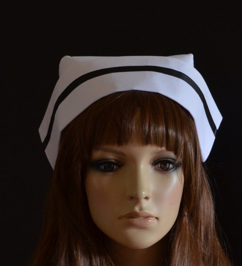 Vintage style FABRIC NURSE'S HAT white nurse cap with Etsy
