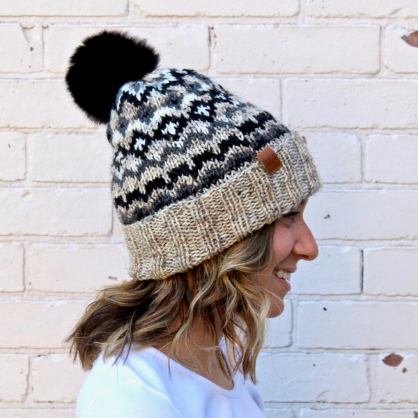 KNITTING PATTERN | Fair Isle Knitting Pattern | Knit Hat Pattern | Knit Beanie Pattern | Knit Fair Isle Hat Pattern | Modern Knit Pattern