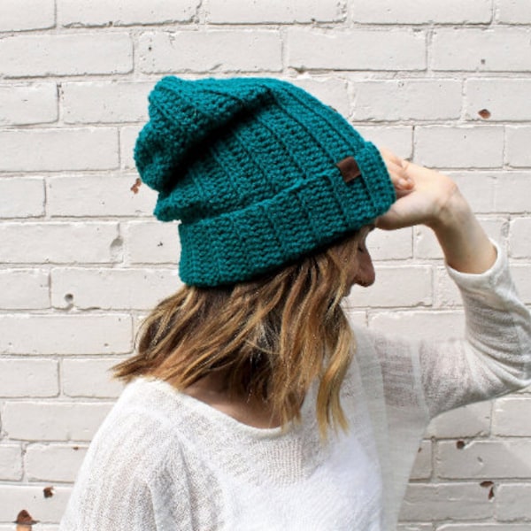 CROCHET PATTERN | Classic Slouchy Beanie Crochet Pattern | Crochet Pattern | Crochet Hat Pattern | Crochet Beanie Pattern | Hipster Beanie