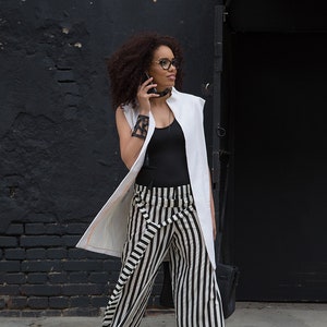 Long White Sleeveless Elegant Cardigan Etsy
