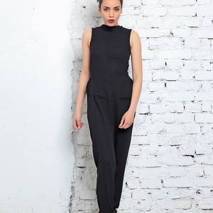 Minimalist Jumpsuit Black Jumpsuit Womens Jumpsuit Black - Etsy