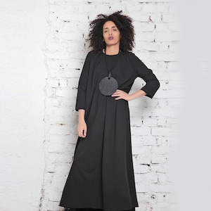 Maxi Dress/ Black Long Dress/ Womens Loose Dress/ Bohemian Maxi Dress/ Long Formal Dress/ Hipster Dress,/Gothic Dress/ Maternity Gown
