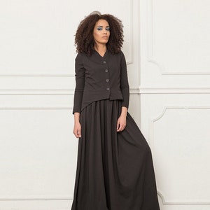 Maxi Dress, Plus Size Maxi Dress, Black Maxi Dress, Long Sleeve Dress, Elegant Maxi Dress, Long Black Dress,Cocktail Dress,Designer Clothing
