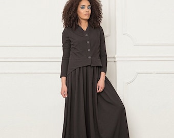 Maxi Dress, Plus Size Maxi Dress, Black Maxi Dress, Long Sleeve Dress, Elegant Maxi Dress, Long Black Dress,Cocktail Dress,Designer Clothing