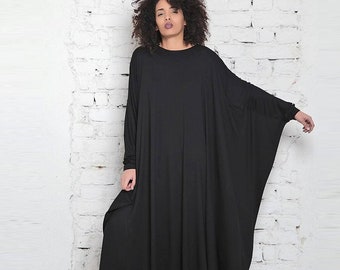 Maxi Dress, Plus Size Caftan, Kimono Dress, Japanese Kimono Robe, Robe Dress, Gothic Dress, Maxi Loose Dress, Steampunk Dress, Cape Dress