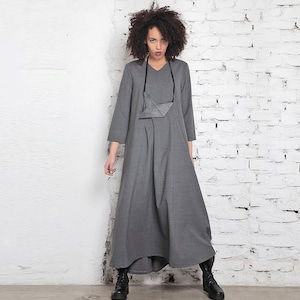 Maxi Dress, Plus Size Maxi Dress, Long Sweater Dress, Oversized Dress, Fancy Dress, Large Size Clothing, Gray Dress, Womens Dress, Adeptt image 1