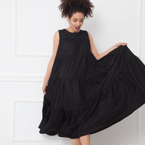 Linen Maxi Dress: Ruffled Kaftan, Plus Size Summer Clothing