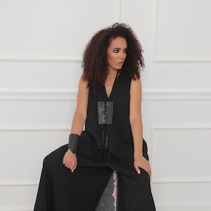 Black Wide Leg Jumpsuit: Sleeveless Palazzo Style