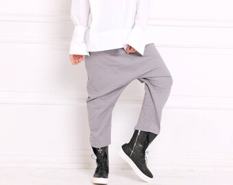 Women Harem Pants, Gray Pants, Women Trousers, Maxi Pants, Minimalist Pants, Baggy Pants, Bohemian Clothing, Long Trousers, A3060