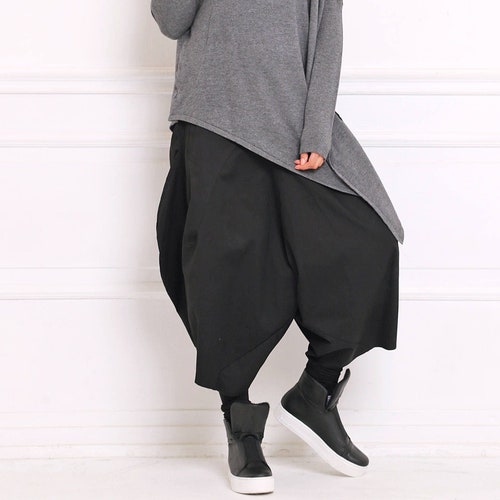 Women Harem Pants Plus Size Pants Black 