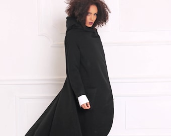 Winterjas voor vrouwen, Maxi jas, wollen jas, lange kasjmier jas, zwarte jas, plus size kleding, oversized jas, trui jas, warme overjas