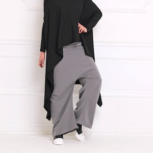 Women Harem Pants, Gray Pants, Drop Crotch Pants, Baggy Pants, Urban Clothing, Street Pants, Maxi Pants, Long Pants, Plus Size Pants