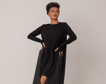 black polka dot long sleeve dress Polka Dot Long Sleeve Day Dress