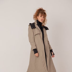 トレンチコート、レディースアウター、ロングデニムコート、プラスサイズの服 / ISHIKA / プラスサイズのデニムコート、90年代のロングトレンチコート、暖かいコットンコート
