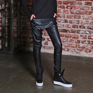 Leather Pants Women / Vegan Leather Pants / Faux Leather Pants