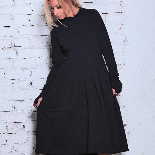 Dress for Women Modest Plus Size Dress Black Maxi Dress - Etsy