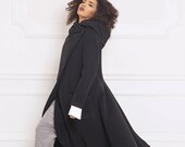 Wool Coat, Long Coat, Winter Coat, Trendy Plus Size Clothing, Women Coat, Hooded Coat, Maxi Coat, Cashmere Coat, Black Coat, Women Hoodie