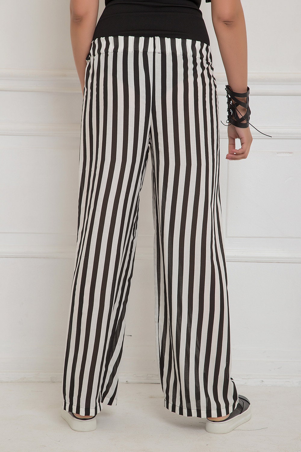 Wide Leg Pants Stripe Pants Palazzo Pants Plus Size - Etsy UK