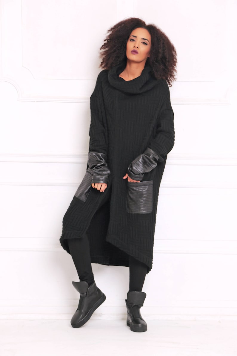 Plus Size Goth Coat For Women, Goth Cardigan In Black, Goth Winter Coat, Oversized Coat, Maxi Goth Cardigan, Women Cardigan, Winter Cardigan image 5