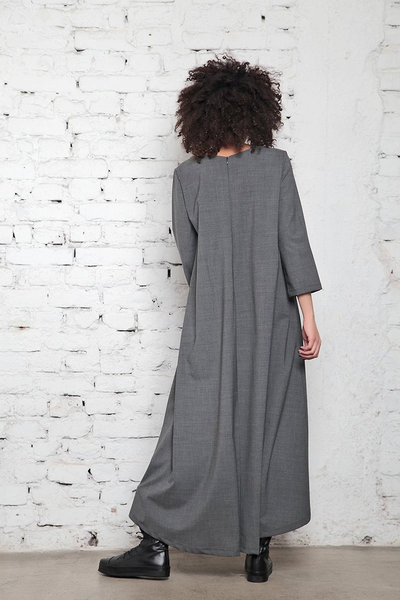 Maxi Dress, Plus Size Maxi Dress, Long Sweater Dress, Oversized Dress, Fancy Dress, Large Size Clothing, Gray Dress, Womens Dress, Adeptt image 5