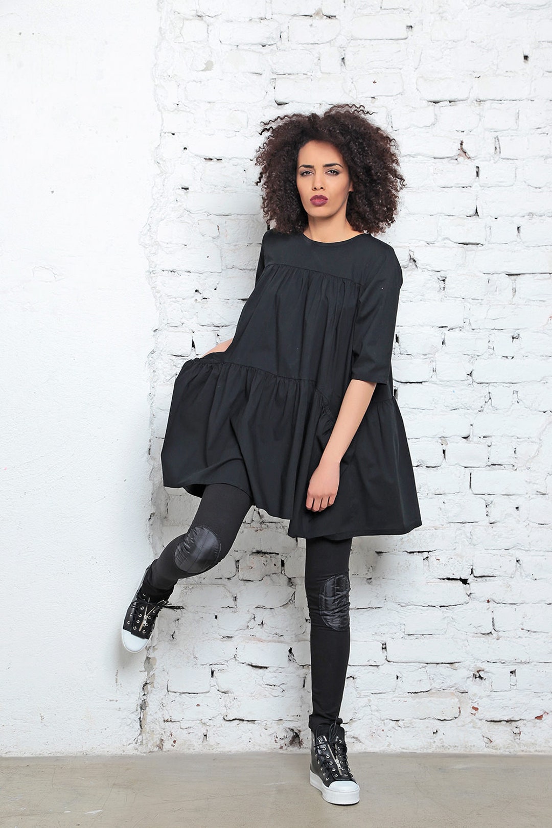 Plus Size Dresses for Women Gothic Vintage Costume Sexy Cold Shoulder Mini  Dress Flared Sleeve Ruffle Goth Club Dress 