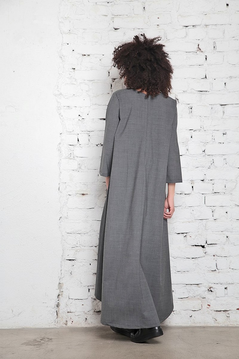 Maxi Dress, Plus Size Maxi Dress, Long Sweater Dress, Oversized Dress, Fancy Dress, Large Size Clothing, Gray Dress, Womens Dress, Adeptt image 2