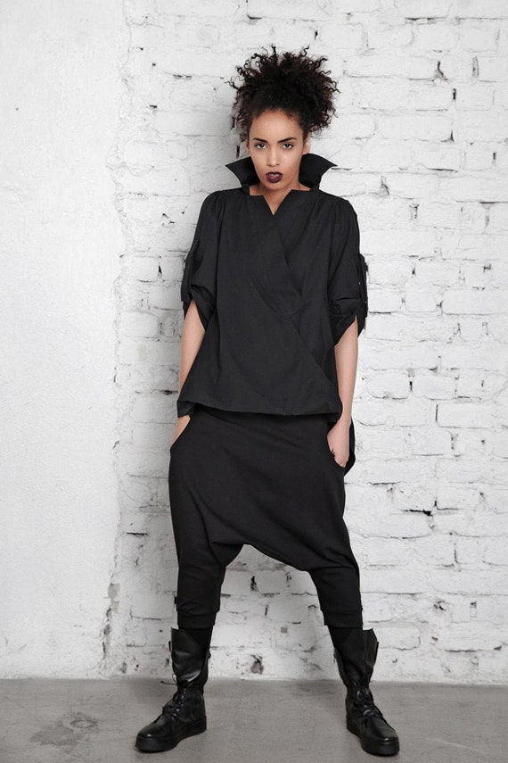Chemisier noir femme grande taille sale