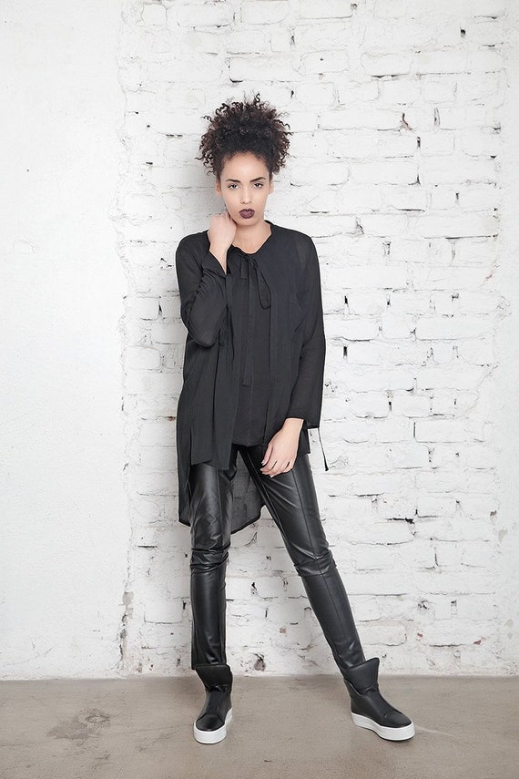 Black leather pants plus size online