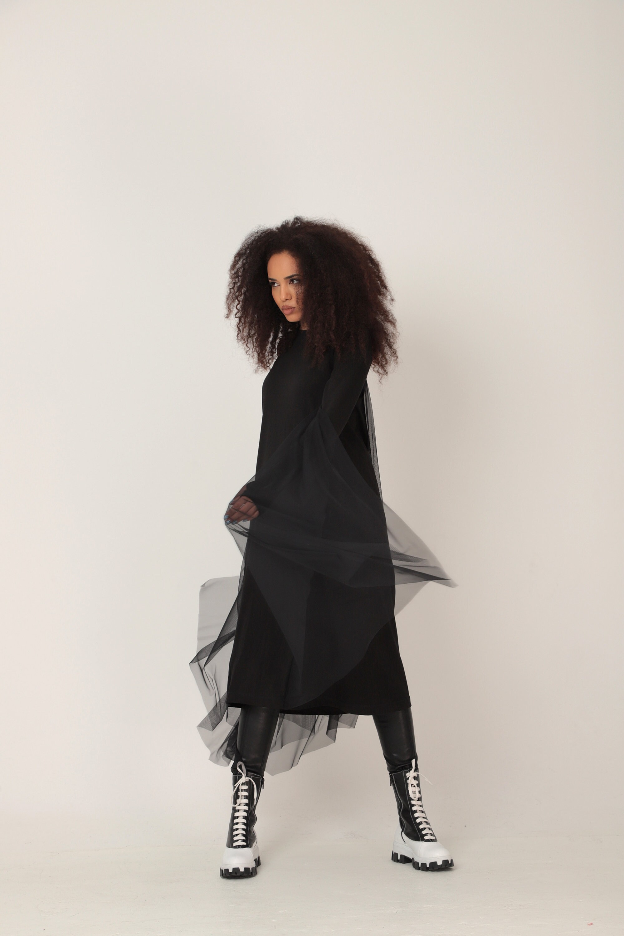 1310243 Black Tulle Dress
