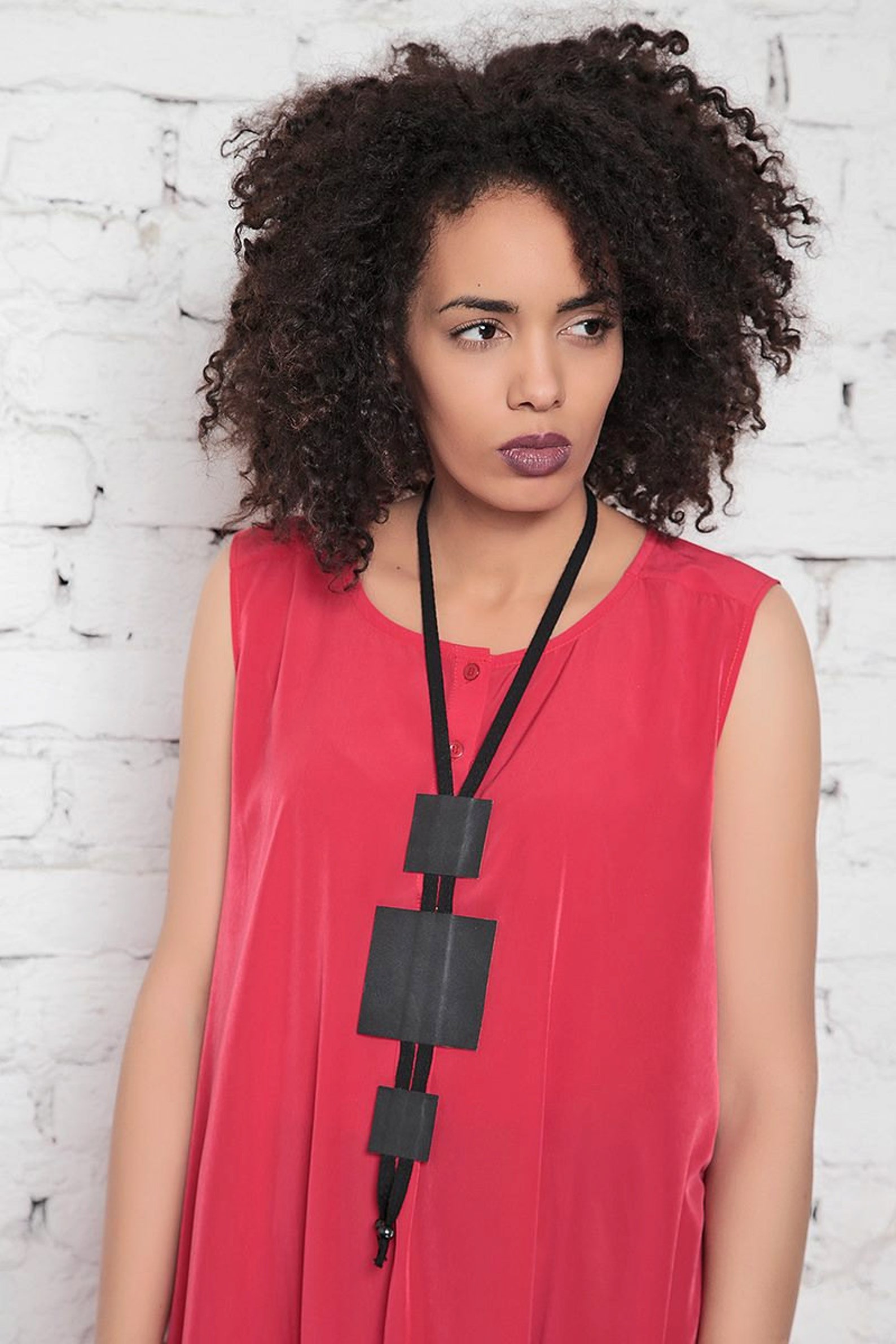 Leather Jewelry Necklace Oversized Necklace Bold Necklace Etsy