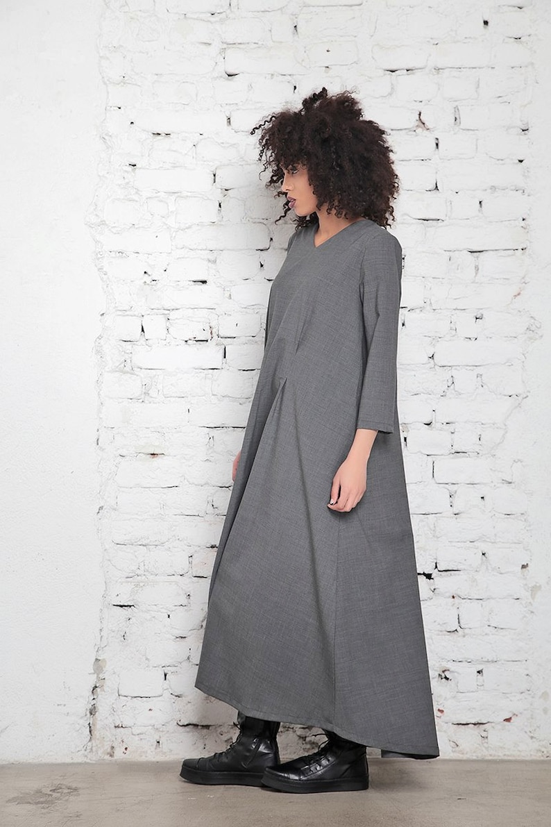 Maxi Dress, Plus Size Maxi Dress, Long Sweater Dress, Oversized Dress, Fancy Dress, Large Size Clothing, Gray Dress, Womens Dress, Adeptt image 3