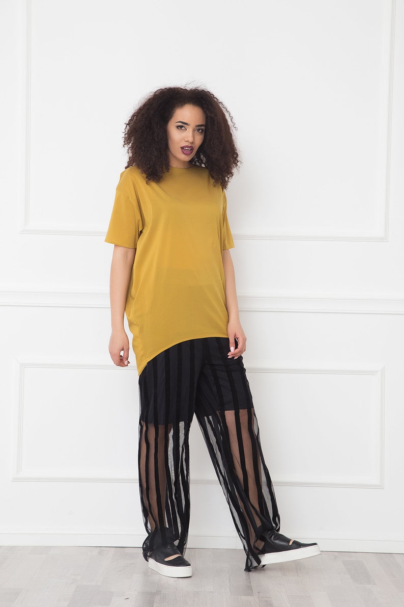 Plus Size Clothing Mustard Top With Layered Back Detail Futuristic Clothing Avant Garde Top Party Loose Top Oversize Top Women Top