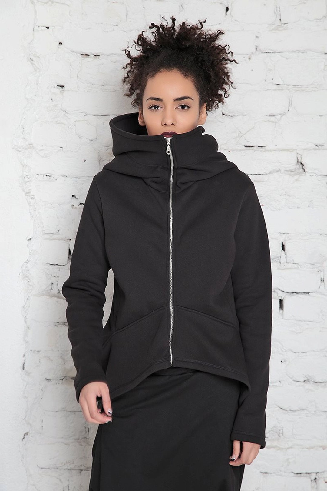 Workout Hoodie, Big Hood Hoodie for Women, Winter Zip up Hoodie