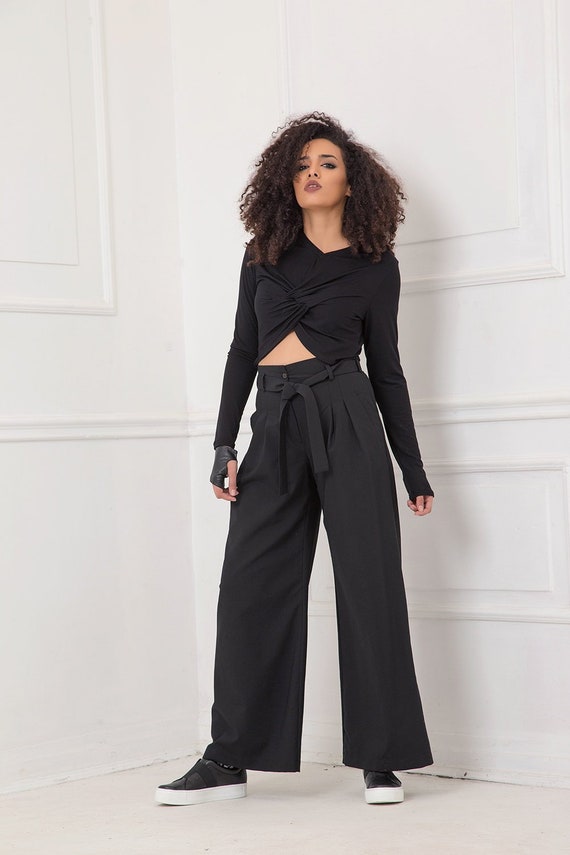 Pantalones para mujeres pantalones negros culottes de mujer | Etsy México