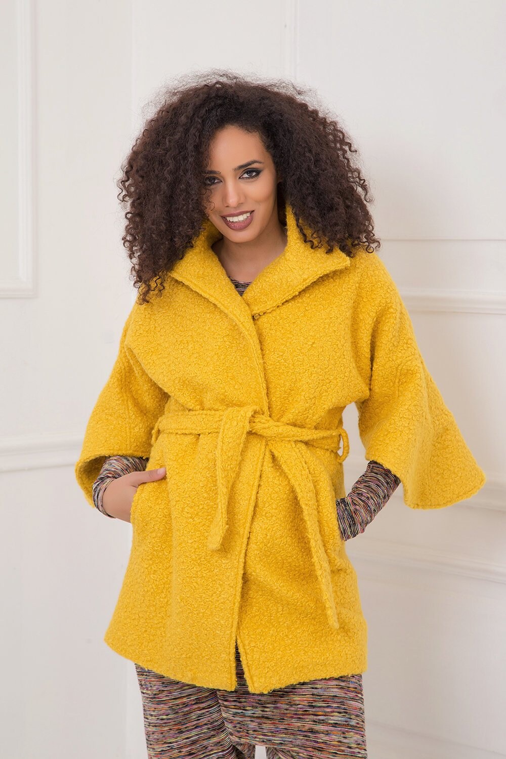 Mustard Coat Plus Size Clothing Oversized Coat Yellow Coat Etsy