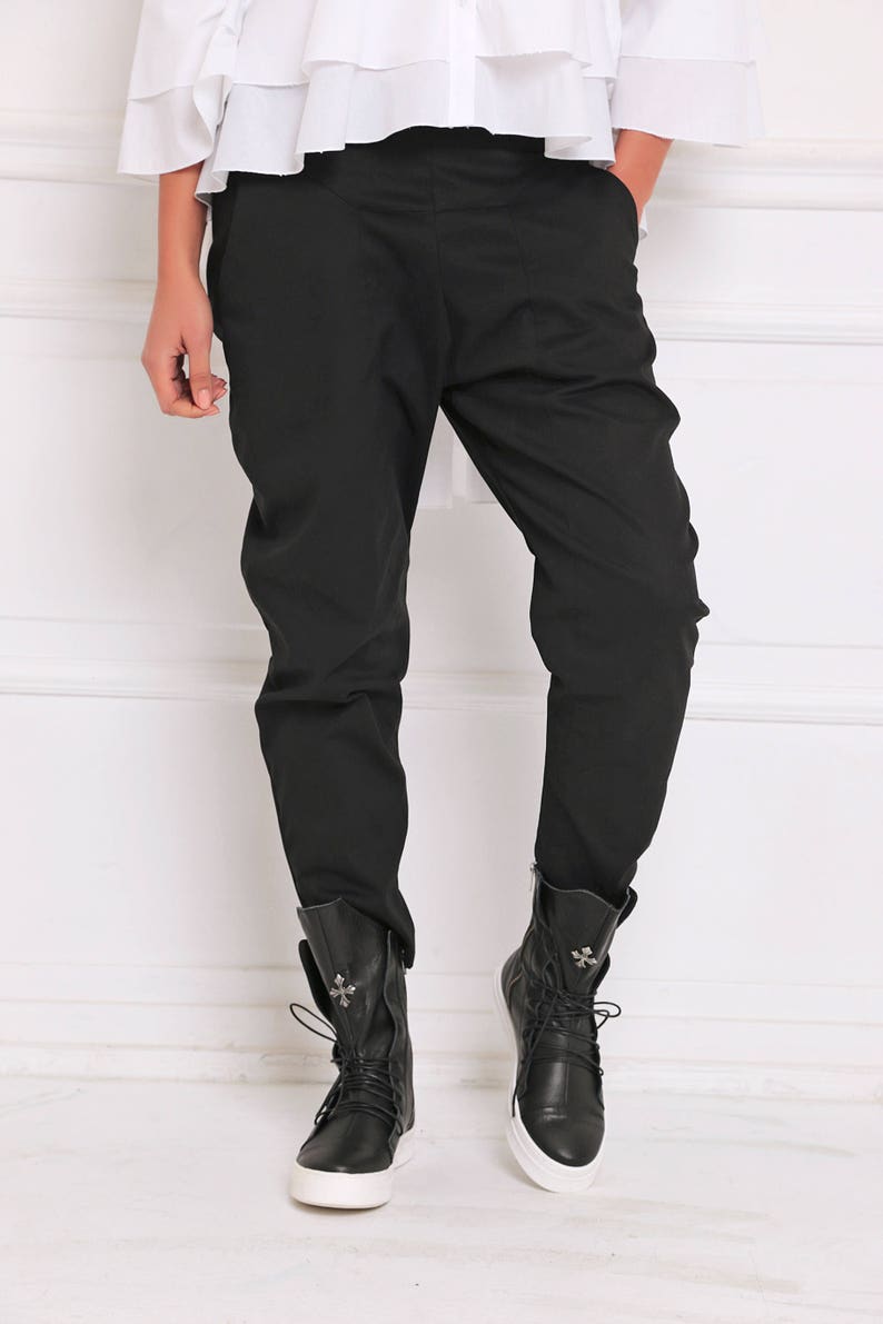 Black Trousers Women Black Pants Maxi Pants Harem Pants Etsy